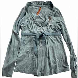 Cop COPINE light teal long sleeve top. Size 2